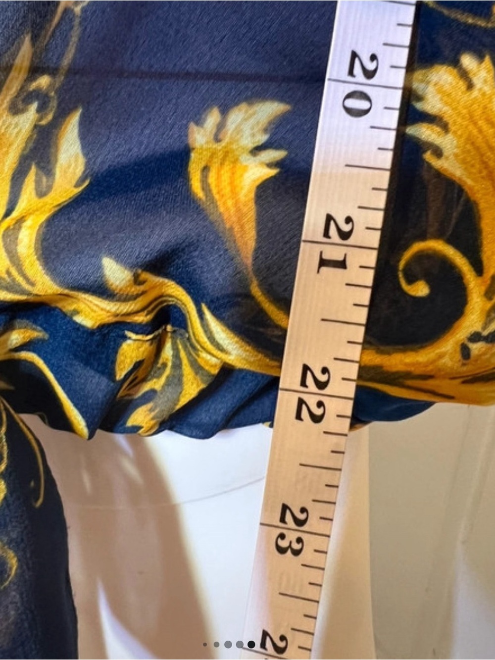 Rouge! Blue and Gold Baroque Wrap Blouse - Picture 6 of 10